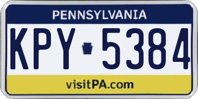 PA license plate KPY5384