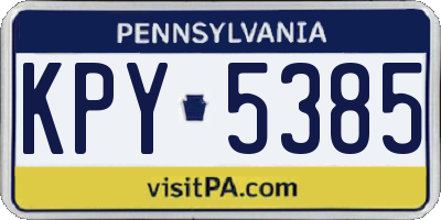 PA license plate KPY5385