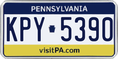PA license plate KPY5390