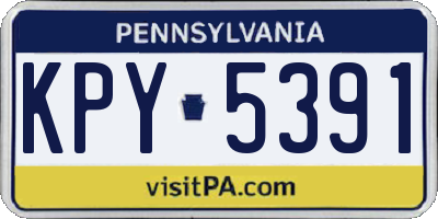 PA license plate KPY5391