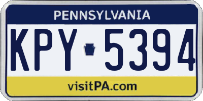 PA license plate KPY5394