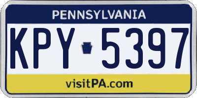 PA license plate KPY5397