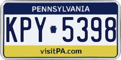 PA license plate KPY5398
