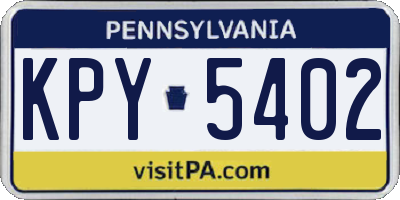 PA license plate KPY5402