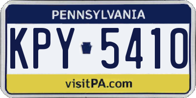 PA license plate KPY5410