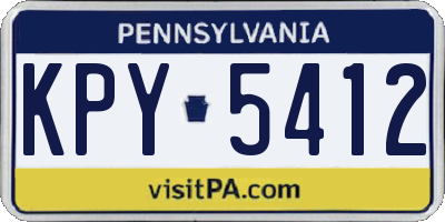 PA license plate KPY5412