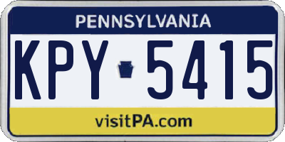 PA license plate KPY5415