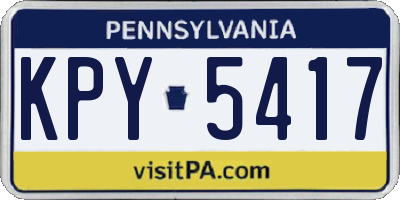 PA license plate KPY5417