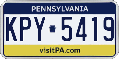 PA license plate KPY5419
