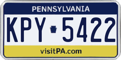 PA license plate KPY5422