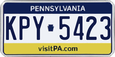 PA license plate KPY5423