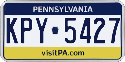 PA license plate KPY5427