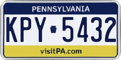 PA license plate KPY5432