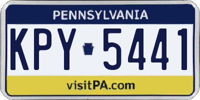 PA license plate KPY5441