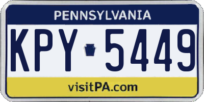 PA license plate KPY5449