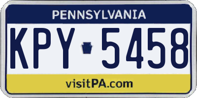 PA license plate KPY5458