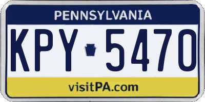 PA license plate KPY5470