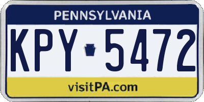 PA license plate KPY5472