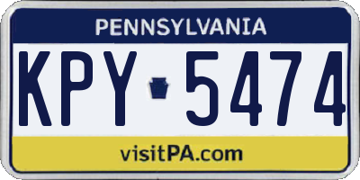 PA license plate KPY5474