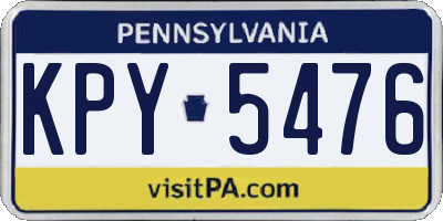 PA license plate KPY5476
