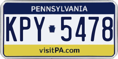 PA license plate KPY5478