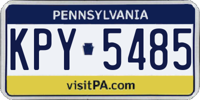 PA license plate KPY5485