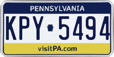 PA license plate KPY5494