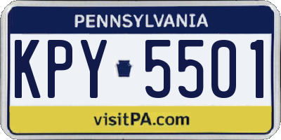 PA license plate KPY5501