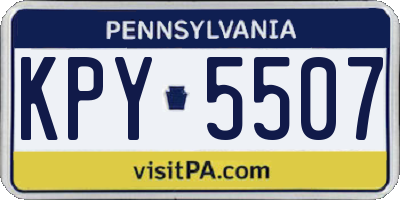 PA license plate KPY5507