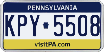 PA license plate KPY5508