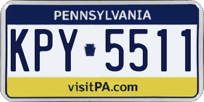 PA license plate KPY5511
