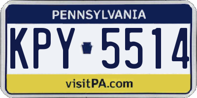PA license plate KPY5514