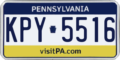 PA license plate KPY5516