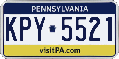 PA license plate KPY5521