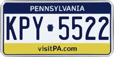 PA license plate KPY5522