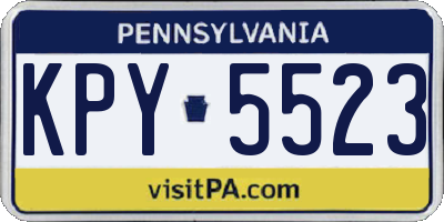 PA license plate KPY5523