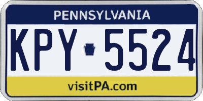 PA license plate KPY5524