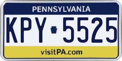 PA license plate KPY5525