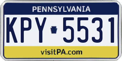 PA license plate KPY5531