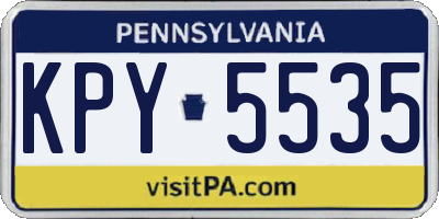 PA license plate KPY5535