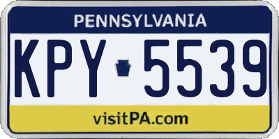 PA license plate KPY5539