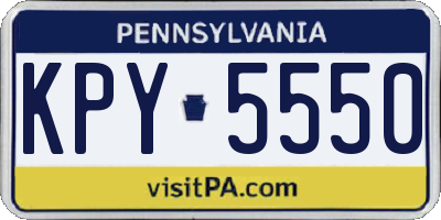 PA license plate KPY5550