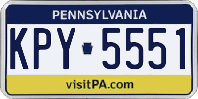 PA license plate KPY5551