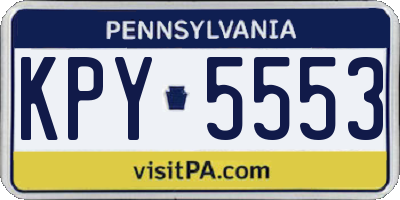 PA license plate KPY5553