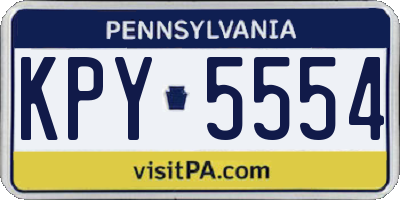 PA license plate KPY5554