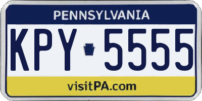 PA license plate KPY5555