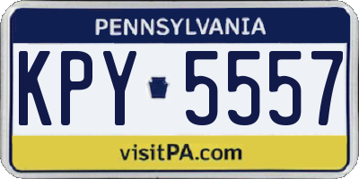 PA license plate KPY5557