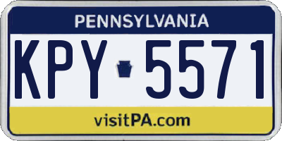 PA license plate KPY5571