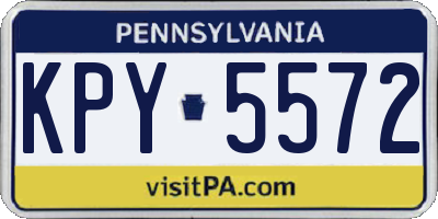 PA license plate KPY5572