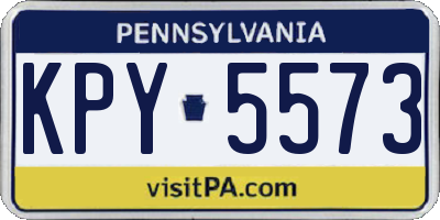 PA license plate KPY5573
